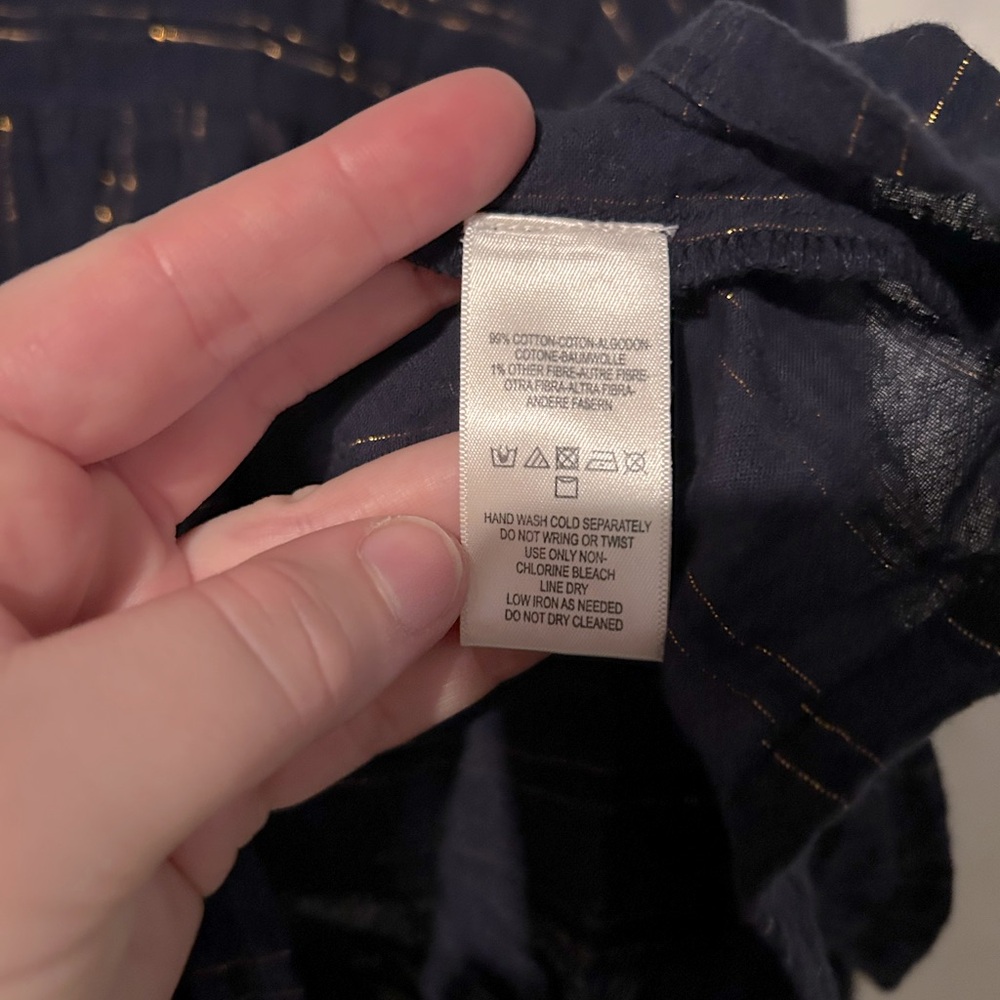 Anthropologie Navy Blue Pintuck Blouse - Picture 6 of 6